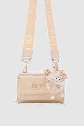 Kulaklı Krem Renk Çanta Cüzdan Charm