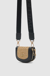 JEFECE SİYAH HASIR ÇANTA CÜZDAN